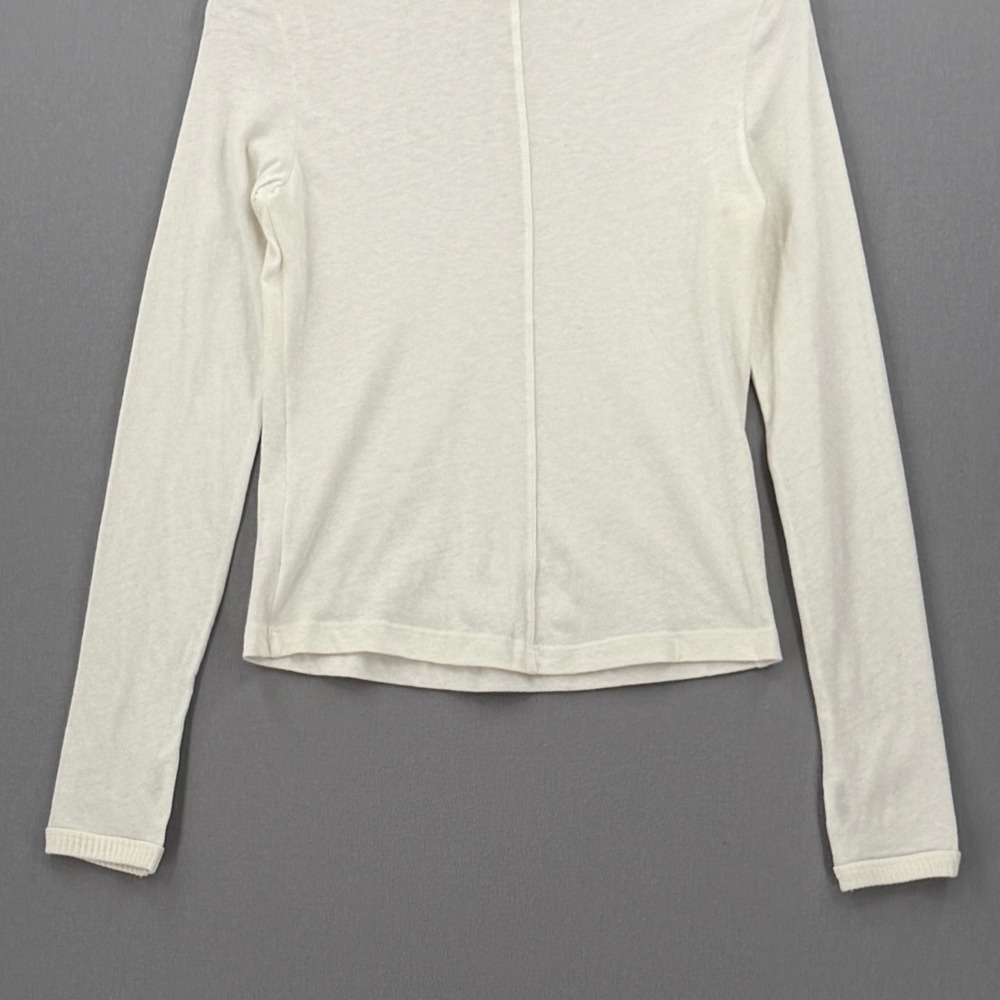 ENZA COSTA Cashmere New Classic Turtleneck Top Women Small Cream Long Sleeve NEW - Picture 10 of 15